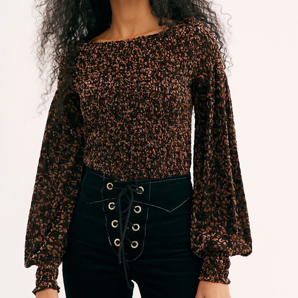 NWOT Free People ‘She’s a Keeper’ Top Velvet | XS